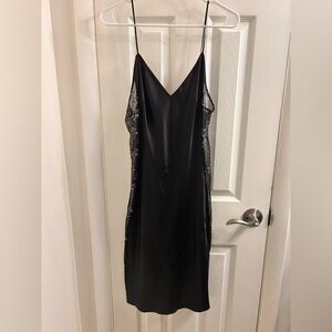 🖤 Victoria's Secret Black Satin and Lace Camisole Dress